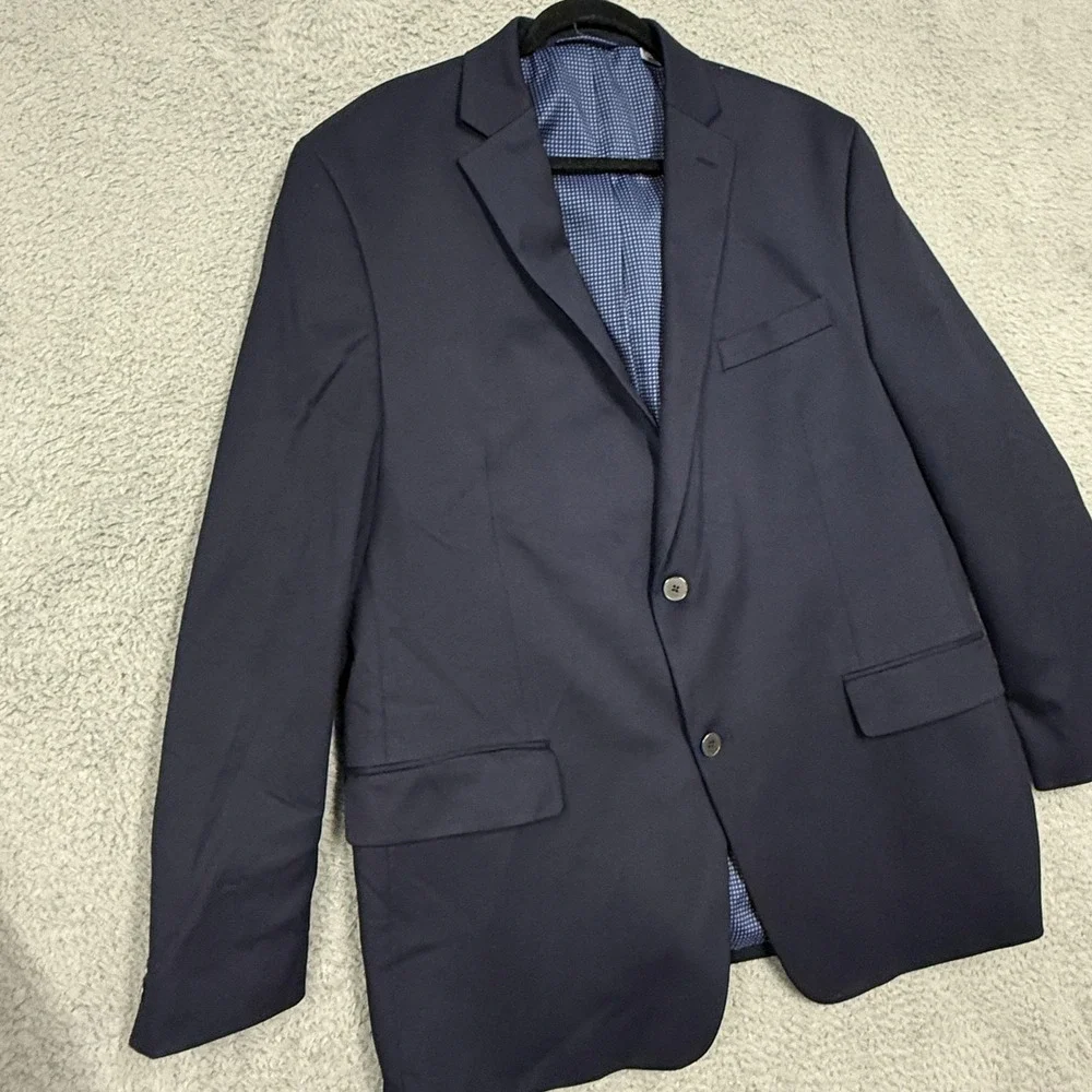 Michael Kors Blazer‎ Mens 46R Navy 2 Button Notch Lapel Stretch Lined Side Vents